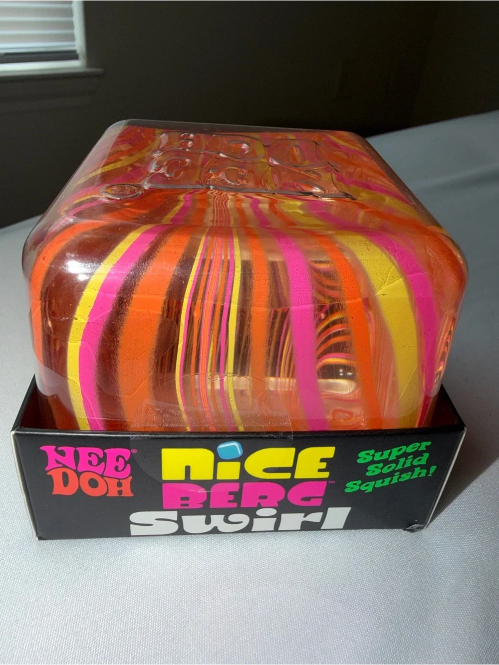 Nice Berg Swirl Solid Squish Toy - Orange Pink Yellow Swirl